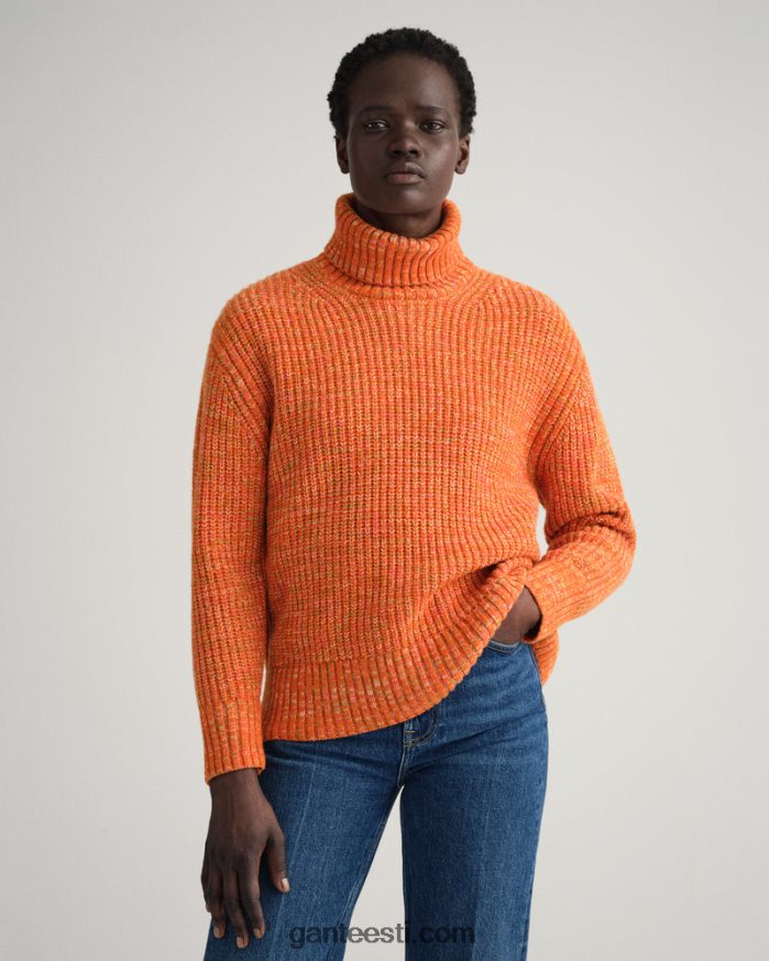 GANT naised kuldne oranž mitmevärviline rullkaelusega kampsun NBR64N654