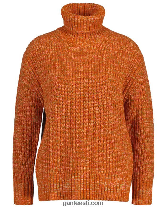 GANT naised kuldne oranž mitmevärviline rullkaelusega kampsun NBR64N654