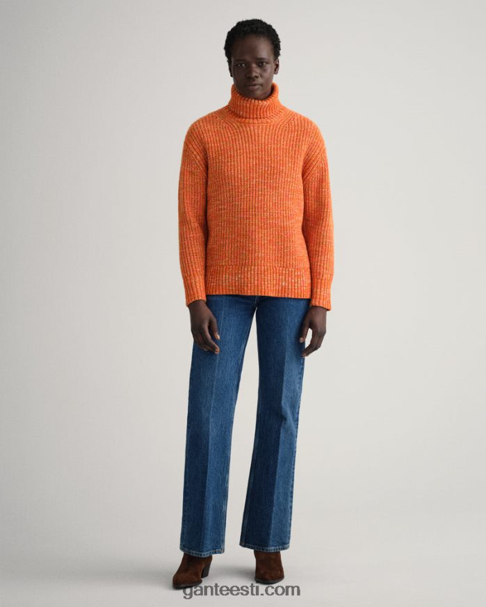 GANT naised kuldne oranž mitmevärviline rullkaelusega kampsun NBR64N654