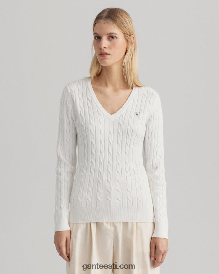 GANT naised munakoor veniv puuvillase kaabliga v-kaelusega kampsun NBR64N689