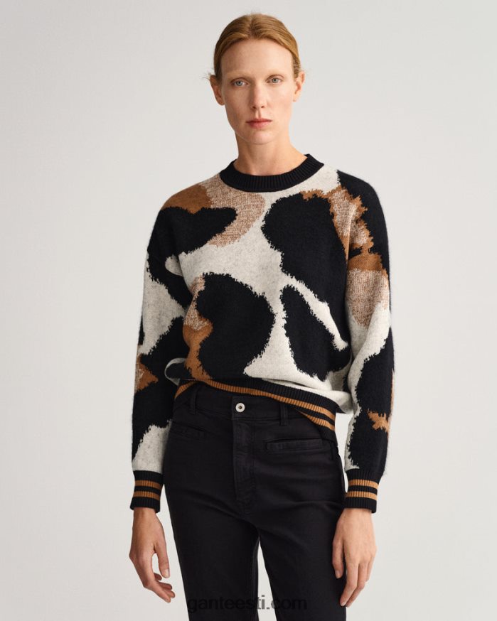 GANT naised must leopard intarsia crew kaelusega kampsun NBR64N670