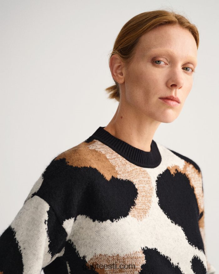 GANT naised must leopard intarsia crew kaelusega kampsun NBR64N670