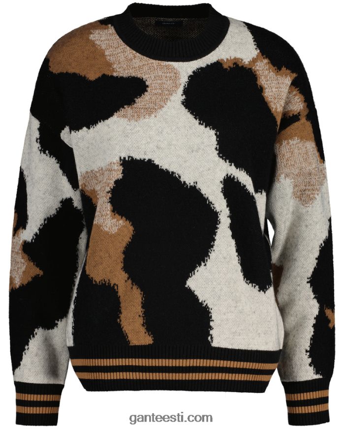 GANT naised must leopard intarsia crew kaelusega kampsun NBR64N670