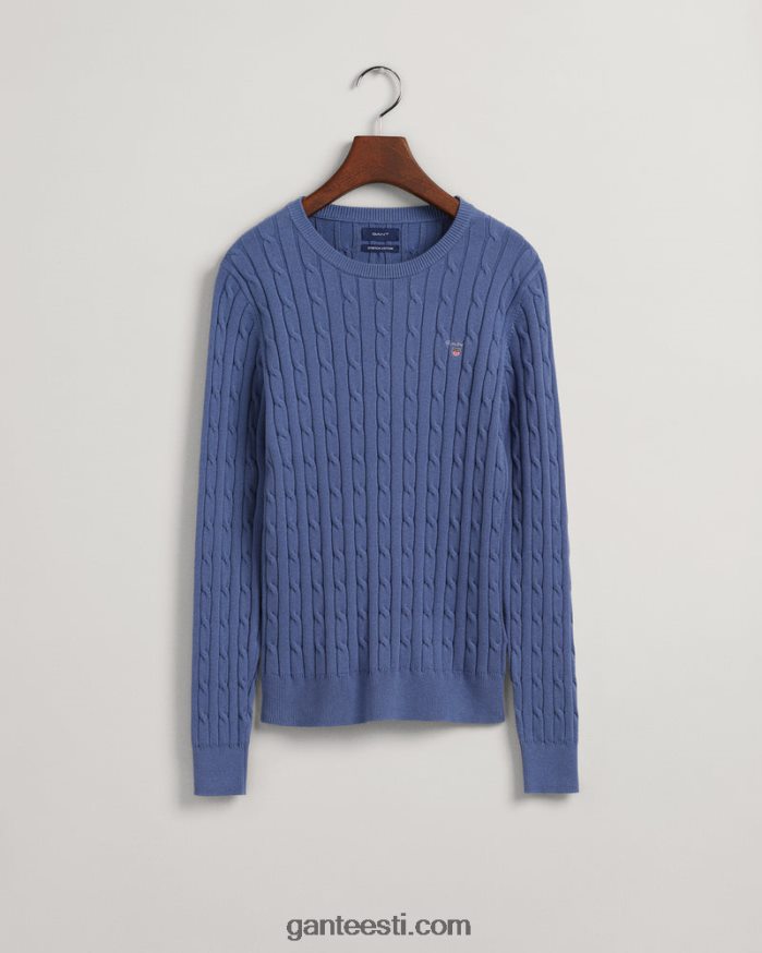 GANT naised orkaan sinine veniv puuvillane kaabel-kaelusega kampsun NBR64N666