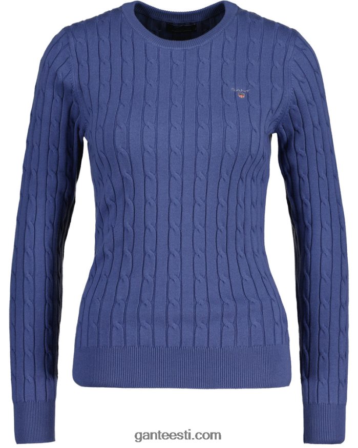 GANT naised orkaan sinine veniv puuvillane kaabel-kaelusega kampsun NBR64N666
