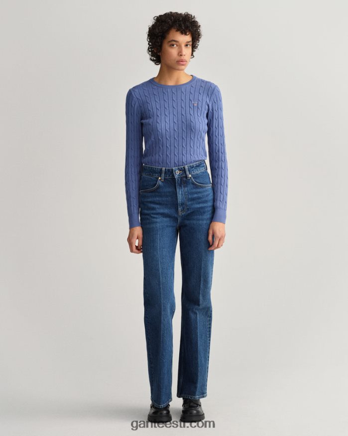 GANT naised orkaan sinine veniv puuvillane kaabel-kaelusega kampsun NBR64N666