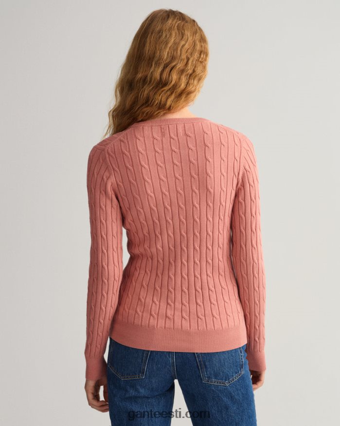GANT naised terrakota roosa veniv puuvillane kaabel-kaelusega kampsun NBR64N682