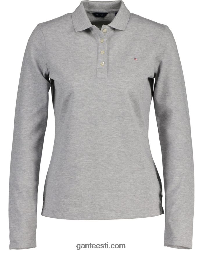 GANT naised hall melanž originaal pikkade varrukatega polosärk NBR64N631
