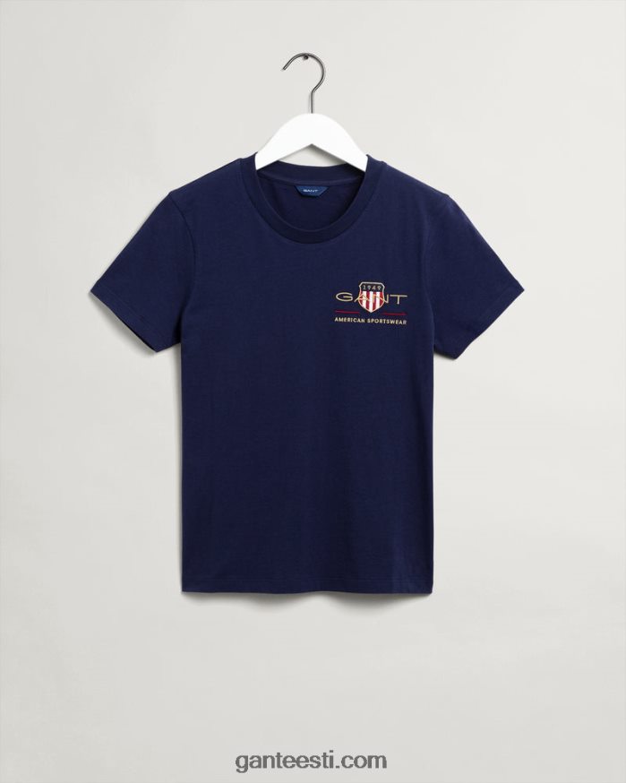 GANT naised õhtusinine arhiivikilbi t-särk NBR64N612