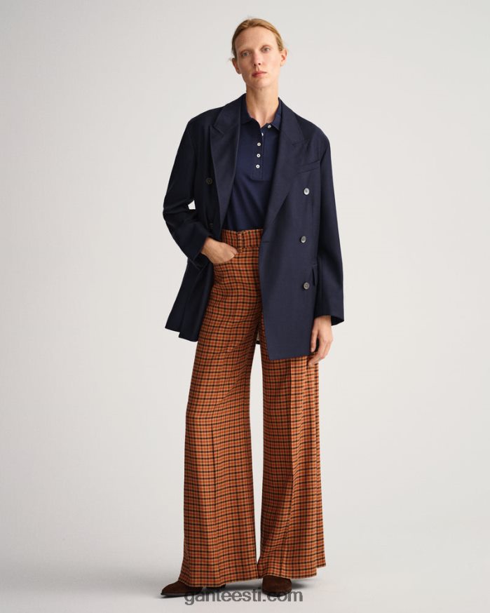 GANT naised õhtusinine detail kaelusega pikee polosärk NBR64N602