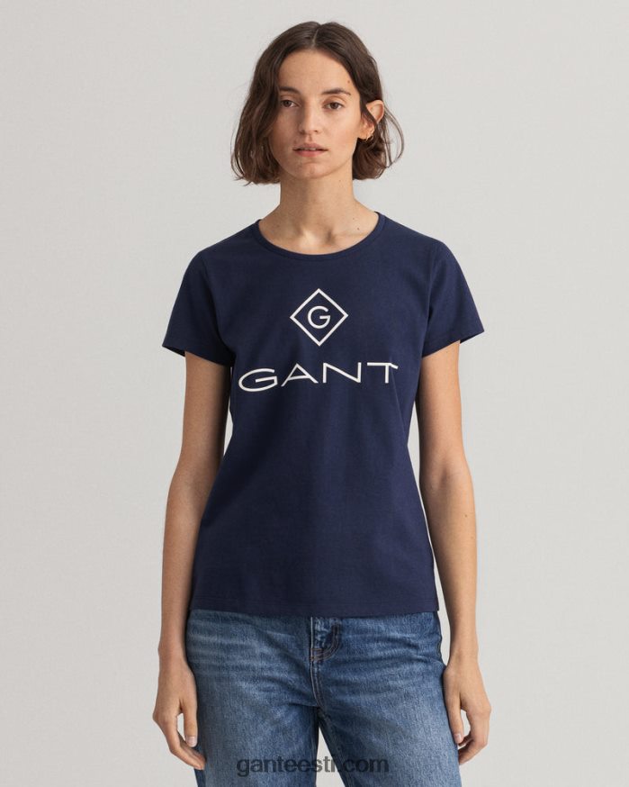 GANT naised õhtusinine logoga t-särk NBR64N621
