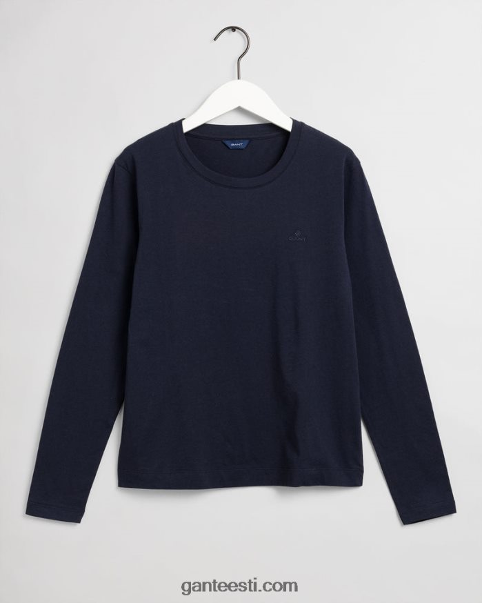 GANT naised õhtusinine originaal pikkade varrukatega T-särk NBR64N632