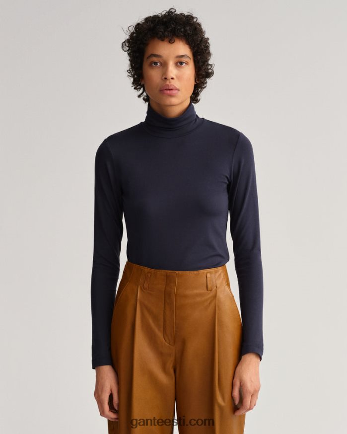 GANT naised õhtusinine trikoo pikkade varrukatega kaelusega kampsun NBR64N637