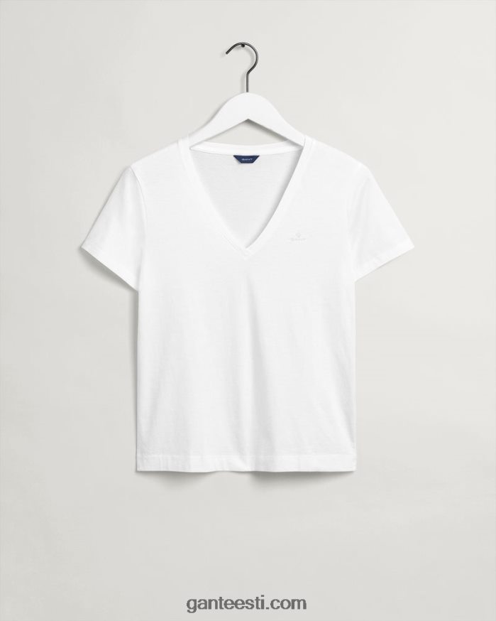 GANT naised valge originaal V-kaelusega T-särk NBR64N614