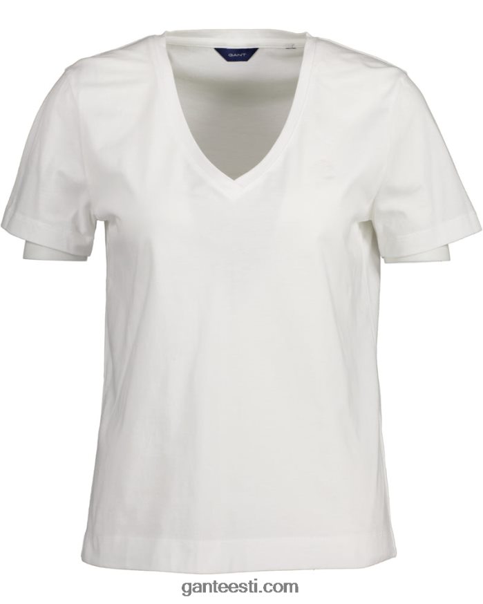 GANT naised valge originaal V-kaelusega T-särk NBR64N614