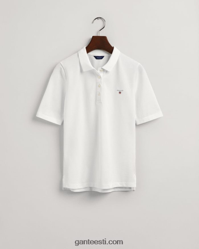 GANT naised valge originaal pikkade-lühikeste varrukatega pikee polosärk NBR64N622