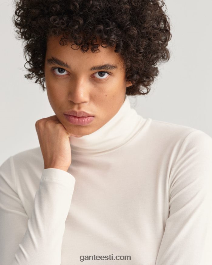 GANT naised valkjas trikoo pikkade varrukatega kaelusega kampsun NBR64N625