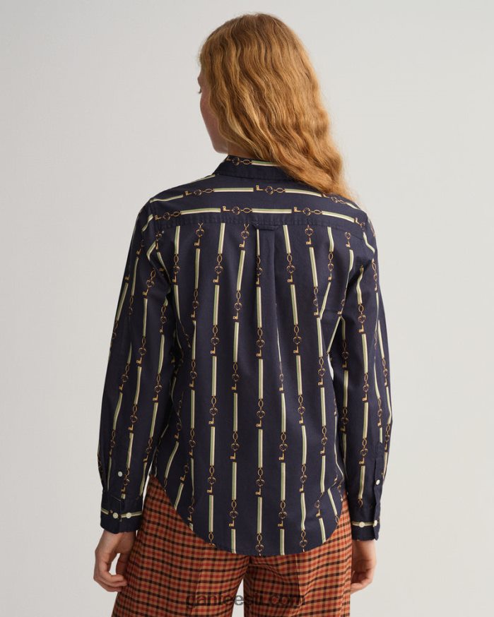 GANT naised õhtusinine tavalise sobivusega ameerika luksuslik puuvillane voile särk NBR64N590