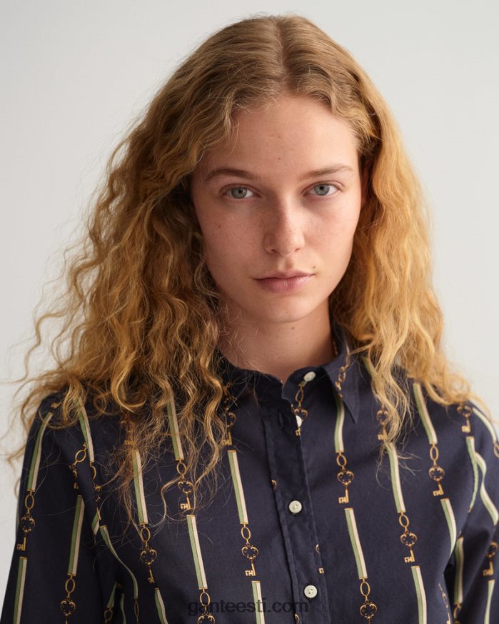 GANT naised õhtusinine tavalise sobivusega ameerika luksuslik puuvillane voile särk NBR64N590