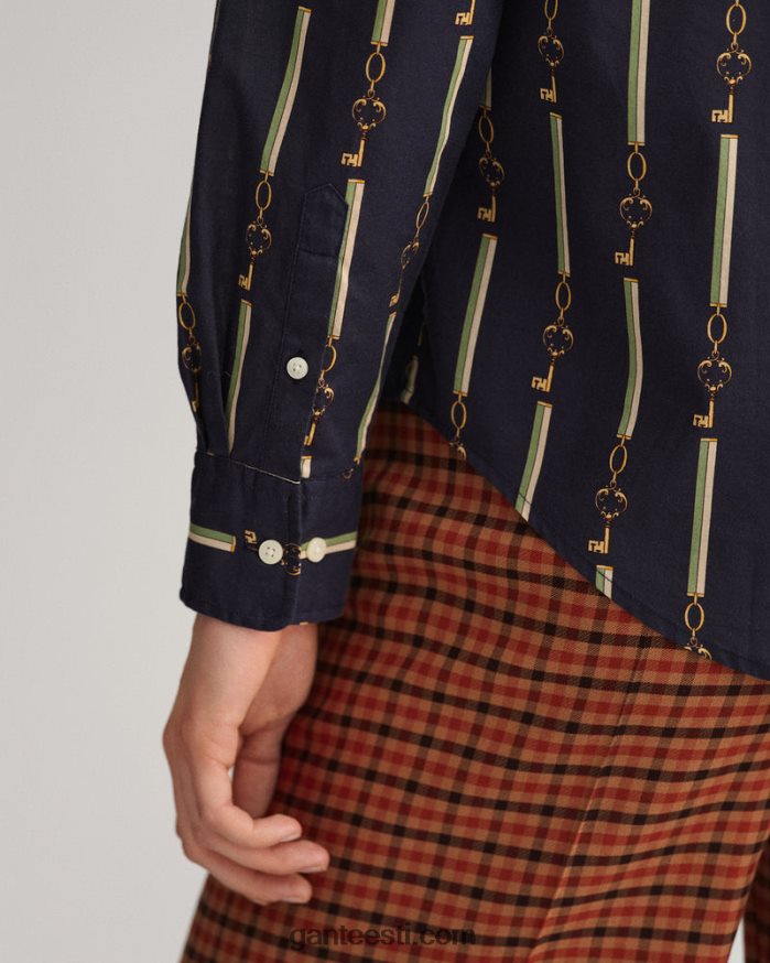 GANT naised õhtusinine tavalise sobivusega ameerika luksuslik puuvillane voile särk NBR64N590