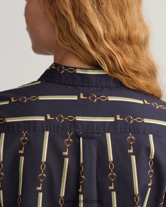 GANT naised õhtusinine tavalise sobivusega ameerika luksuslik puuvillane voile särk NBR64N590