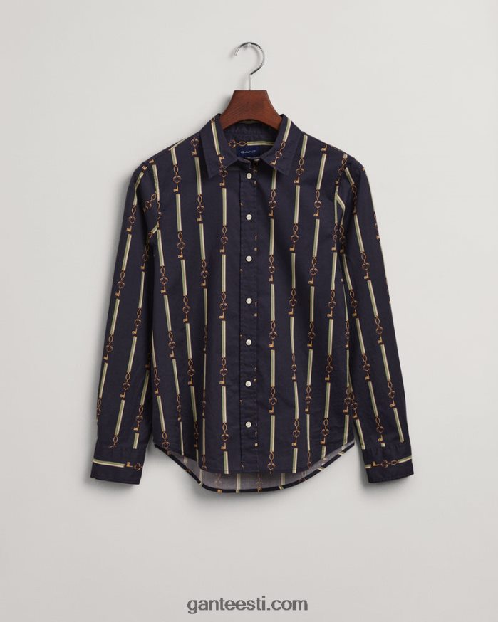 GANT naised õhtusinine tavalise sobivusega ameerika luksuslik puuvillane voile särk NBR64N590