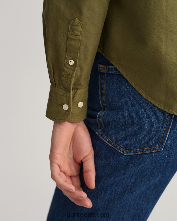 GANT naised jahimees roheline tavalise istumisega rõivavärviga oxfordi särk NBR64N595