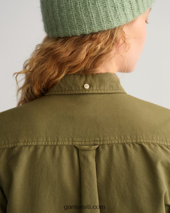 GANT naised jahimees roheline tavalise istumisega rõivavärviga oxfordi särk NBR64N595