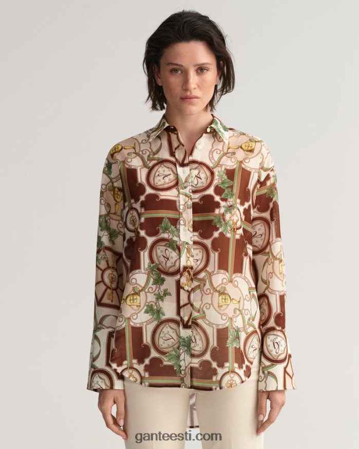 GANT naised linane lõdvestunud istuvusega ameerika luksuslik puuvillane siidisärk NBR64N588