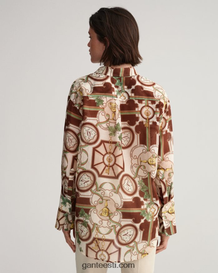 GANT naised linane lõdvestunud istuvusega ameerika luksuslik puuvillane siidisärk NBR64N588