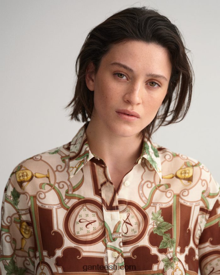 GANT naised linane lõdvestunud istuvusega ameerika luksuslik puuvillane siidisärk NBR64N588