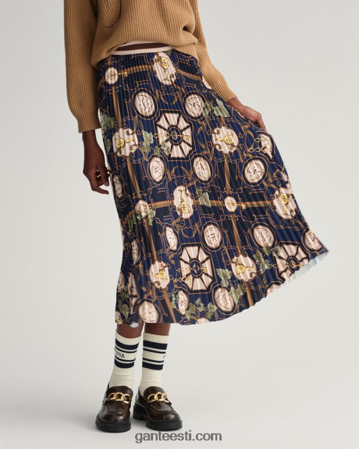 GANT naised õhtusinine ameerika luksuslik plisseeritud seelik NBR64N649