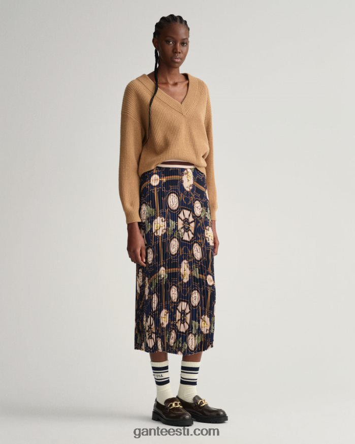 GANT naised õhtusinine ameerika luksuslik plisseeritud seelik NBR64N649