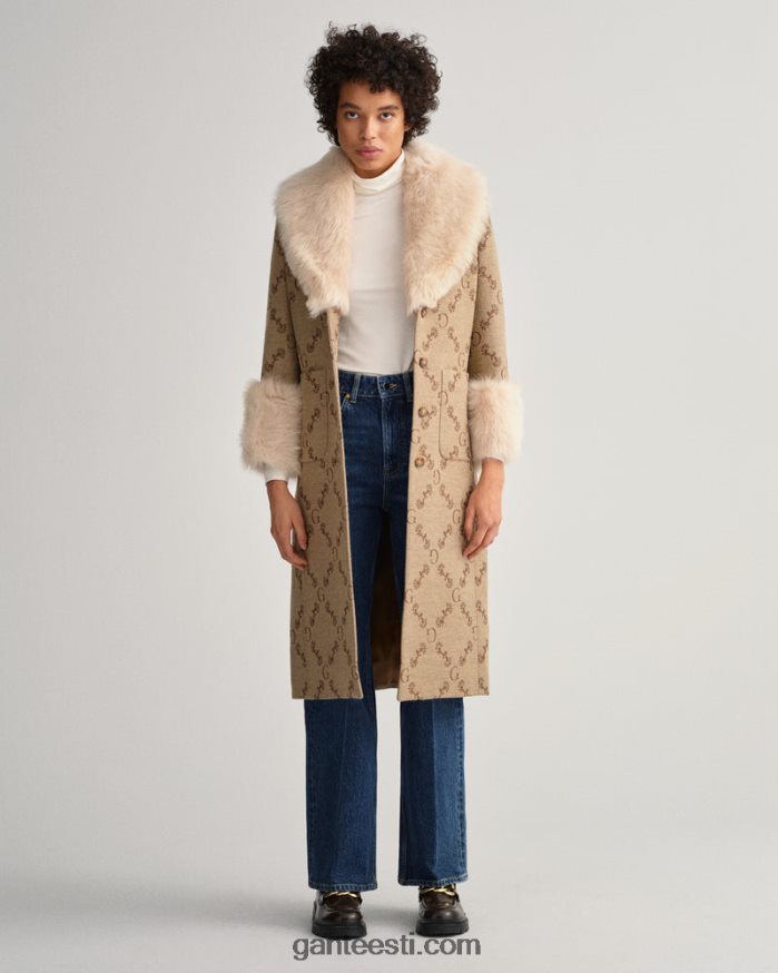 GANT naised iirisbeež g monogramm žakaarmantel NBR64N758