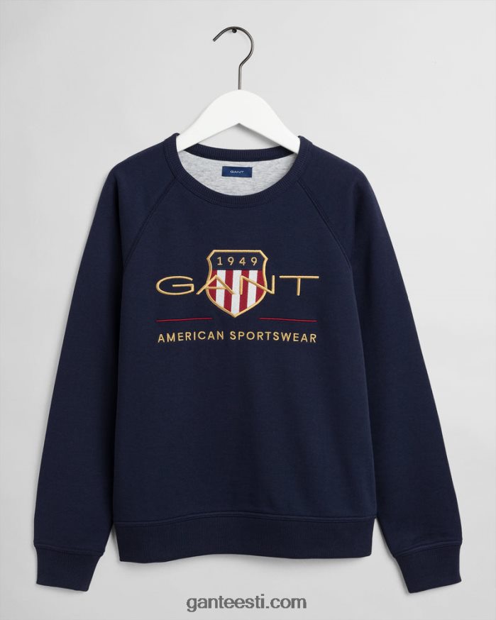 GANT noorus õhtusinine teismeliste arhiiv shield crew kaelaga dressipluus NBR64N850