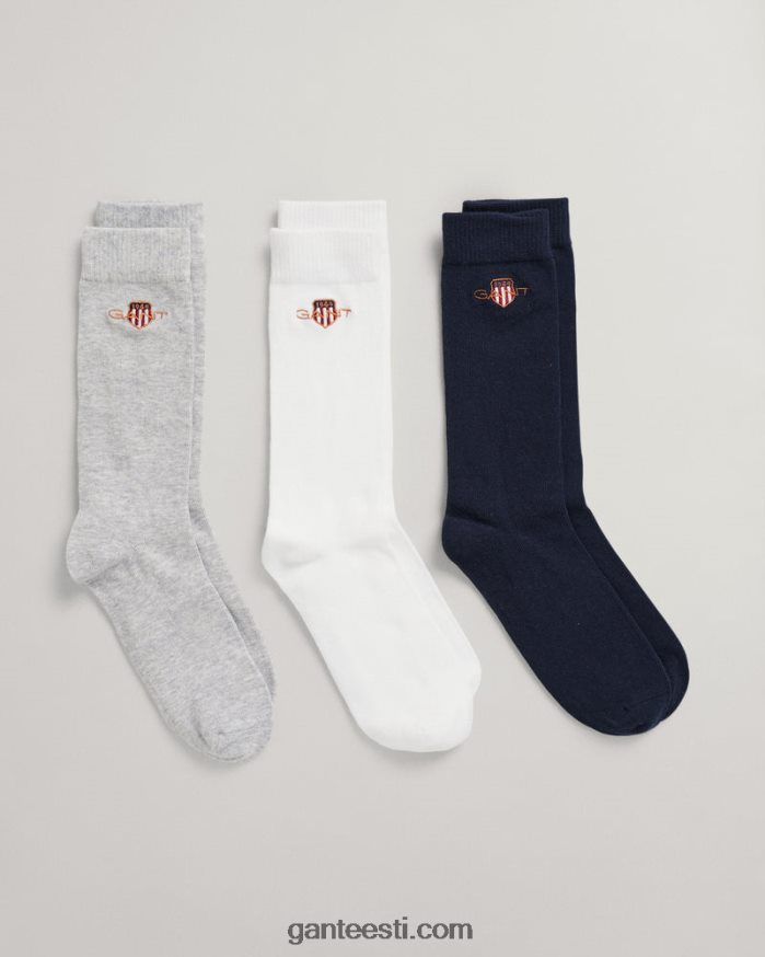 GANT noorus helehall melanž teismeliste poiste 3-pakendis arhiivikilbisokid NBR64N873