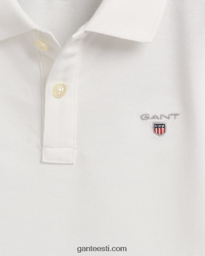 GANT noorus valge laste originaalne pikee polosärk NBR64N812
