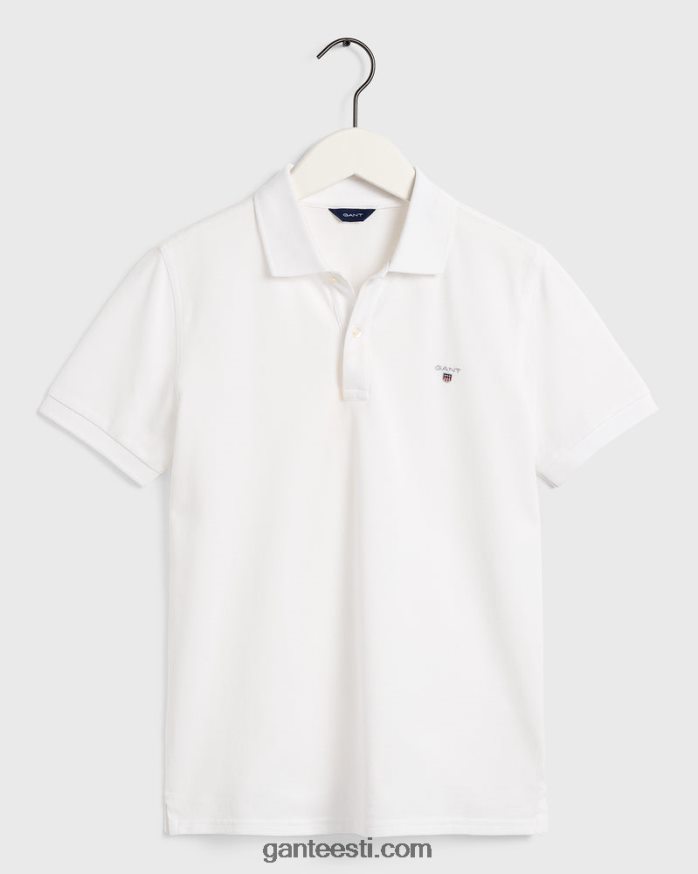 GANT noorus valge teismeliste originaalne pikee polosärk NBR64N809