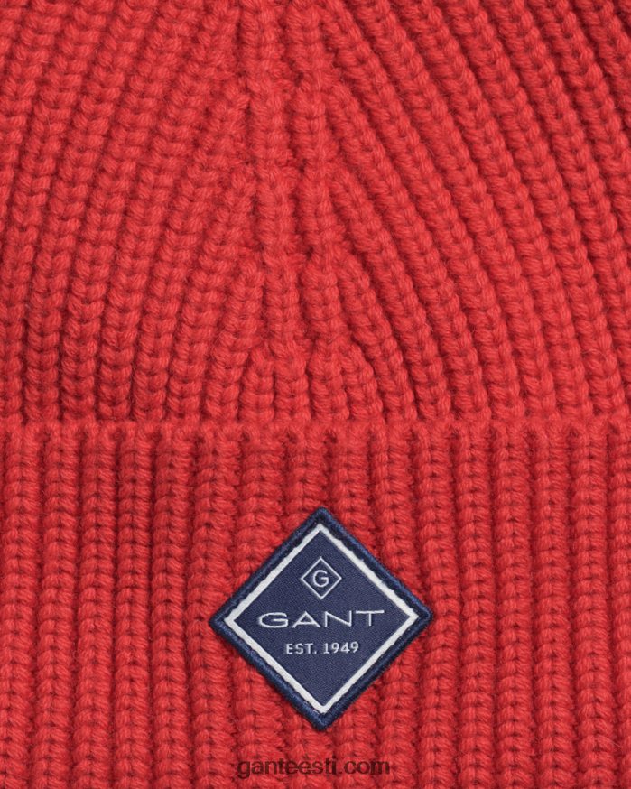 GANT mehed ratsapunane puuvillane soonikuga kootud müts NBR64N502